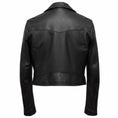 Load image into Gallery viewer, AllSaints Black Elora Cropped Lamb Leather Biker Jacket

