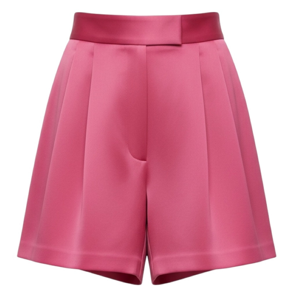 Alex Perry Garnet Rose Satin Crepe Pleat Short