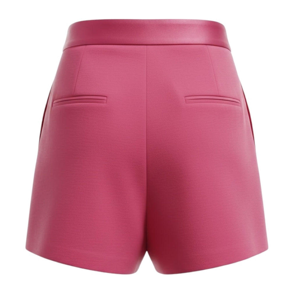 Alex Perry Garnet Rose Satin Crepe Pleat Short
