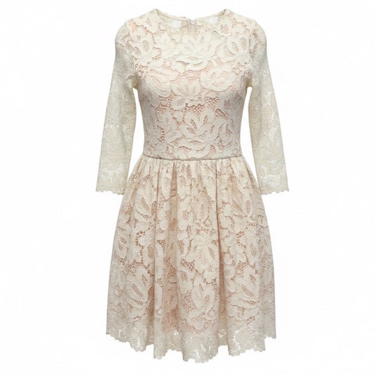 Alexis White / Nude Lace Mini Dress