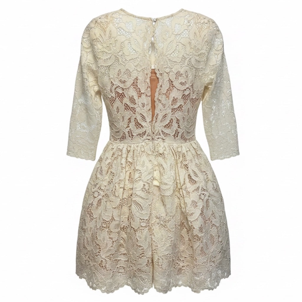Alexis White / Nude Lace Mini Dress