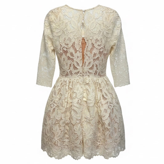 Alexis White / Nude Lace Mini Dress