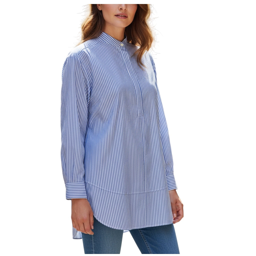 Altuzarra Cornflower Blue Amara Striped Cotton Top