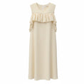 Load image into Gallery viewer, Chloe Ecru Vert Ruffled Sleeveless Silk Dress
