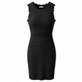 Load image into Gallery viewer, Chloe Deep Navy Scalloped Trim Laser Cut Detail Sleeveless Fitted Knit Dress
