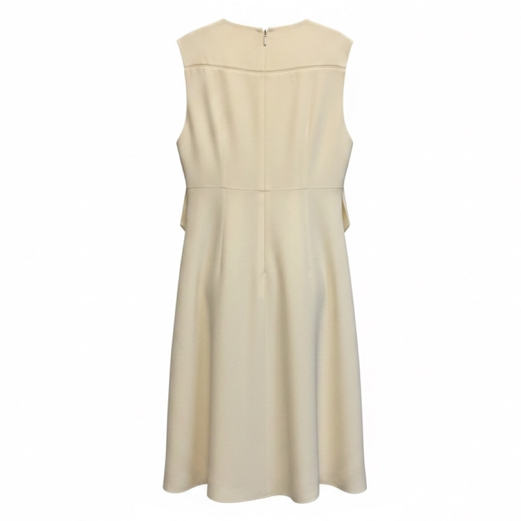 Chloe Ecru Vert Ruffled Sleeveless Silk Dress