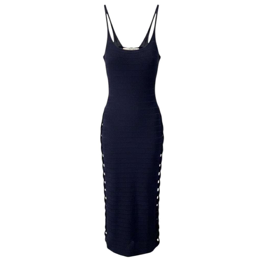 Dion Lee Navy Blue Mirror Braid Strap Midi Dress