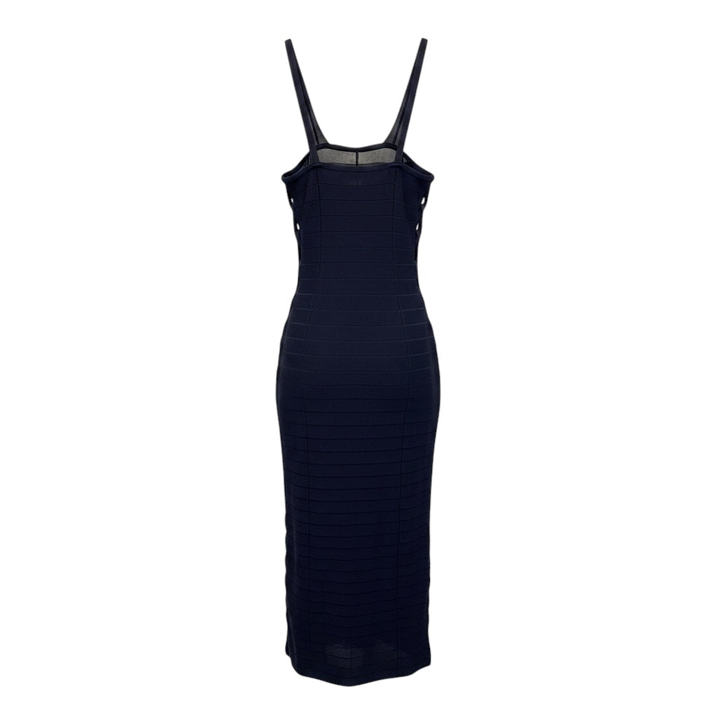 Dion Lee Navy Blue Mirror Braid Strap Midi Dress