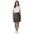 Load image into Gallery viewer, Elie Tahari Fudge Brown Iris Laser Cut Leather Skirt
