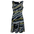 Load image into Gallery viewer, Erdem Black / Yellow / Blue Multi Floral Printed Sleeveless Midi Dress
