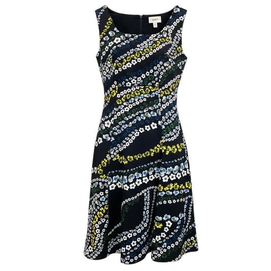 Erdem Black / Yellow / Blue Multi Floral Printed Sleeveless Midi Dress