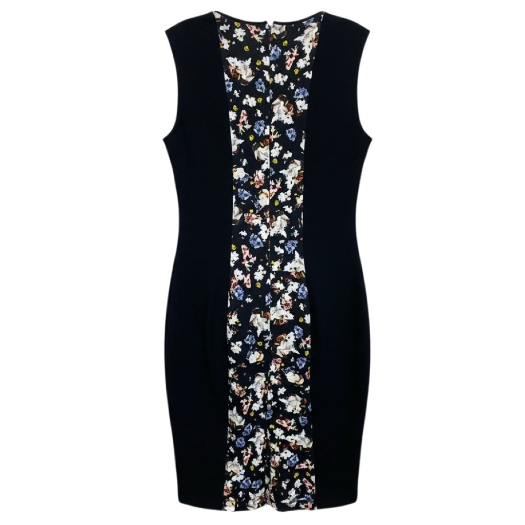 Erdem Black Multi Nell Colorblock Floral Sheath Dress