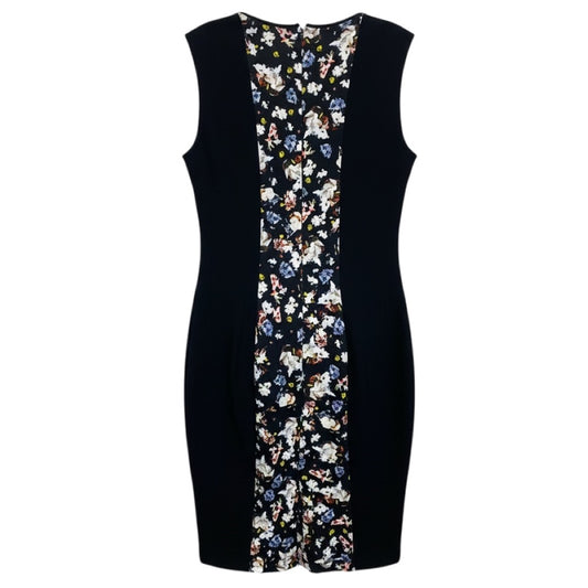 Erdem Black Multi Nell Colorblock Floral Sheath Dress