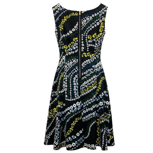 Erdem Black / Yellow / Blue Multi Floral Printed Sleeveless Midi Dress