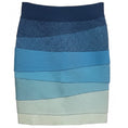 Load image into Gallery viewer, Herve Leger Blue Eclipse Combo Riley Ombre Stretch Bandage Mini Skirt
