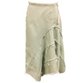 Load image into Gallery viewer, Dries Van Noten Mint Saxo Asymmetric Godet Raw Edge Denim Midi Skirt
