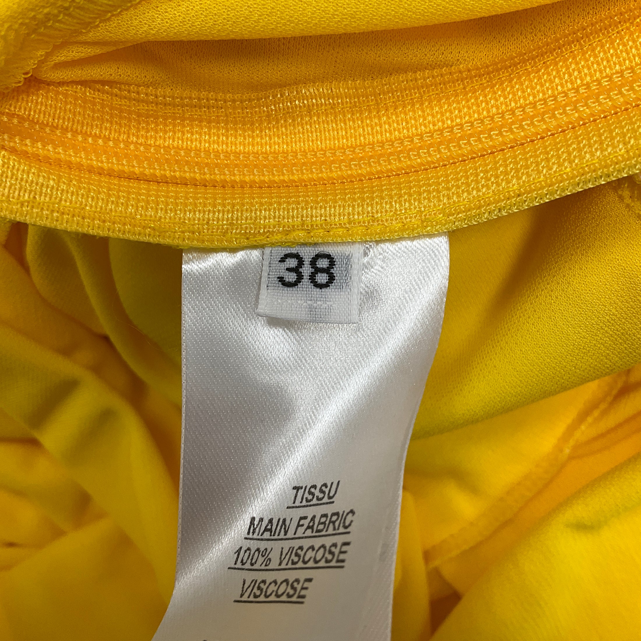 Balmain Bright Yellow Sleeveless Drape Dress