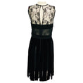 Load image into Gallery viewer, Oscar de la Renta  Black Lace and Velvet Ribbon Skirt Cocktail Dress
