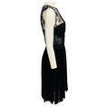 Load image into Gallery viewer, Oscar de la Renta  Black Lace and Velvet Ribbon Skirt Cocktail Dress
