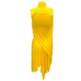 Load image into Gallery viewer, Balmain Bright Yellow Sleeveless Drape Dress
