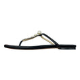 Load image into Gallery viewer, Jimmy Choo Black Alaina Faux Pearl Embellished Leather Flat Sandals
