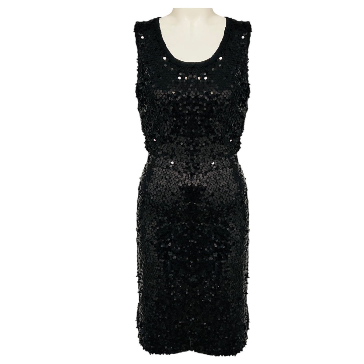 Dolce & Gabbana Black Sequined Sleeveless Cocktail Dress
