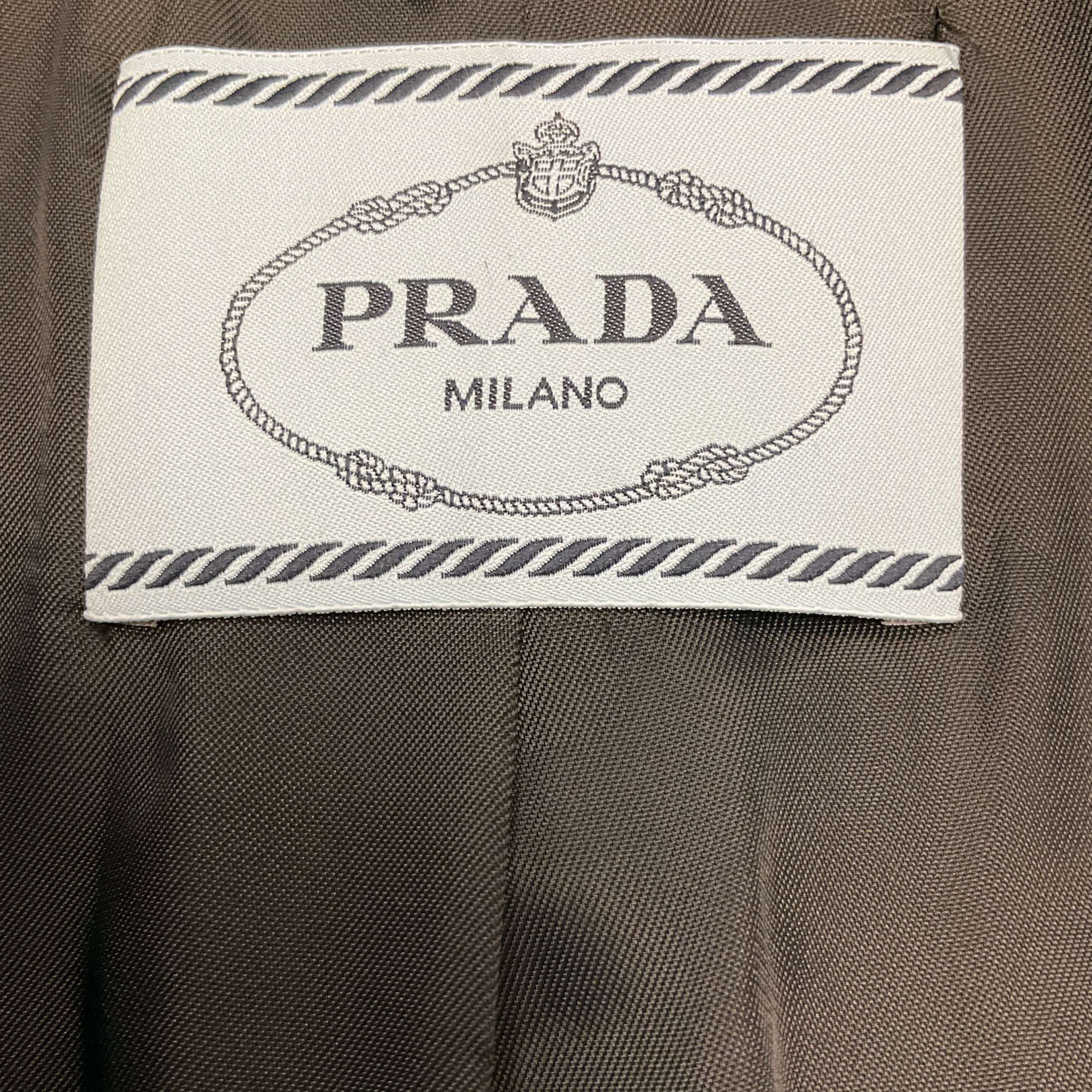 Prada Charcoal Grey 2022 Classic Two Button Wool Blazer
