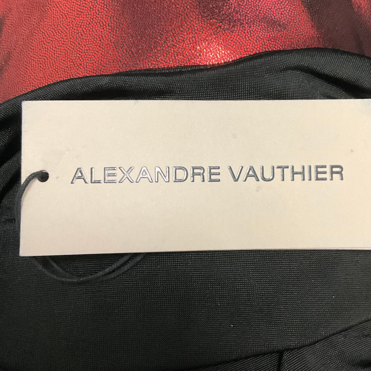 Alexandre Vauthier Daring Red Metallic Scoop Neck Mini Cocktail Dress