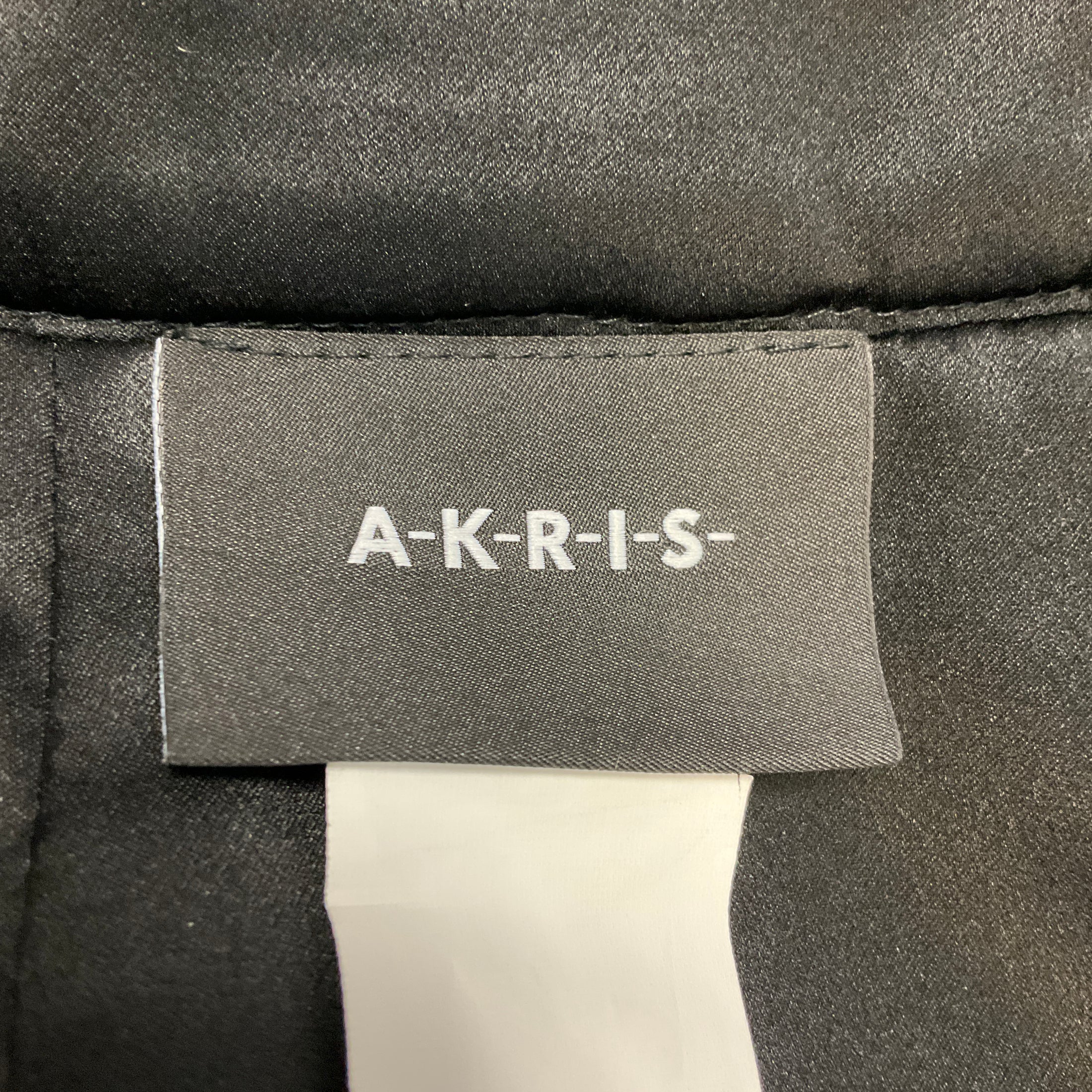 Akris Black / Beige Perforated Wool Plaid Midi Skirt