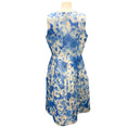 Load image into Gallery viewer, Carolina Herrera Blue / White / Silver Metallic Abstract Floral A-Line Dress
