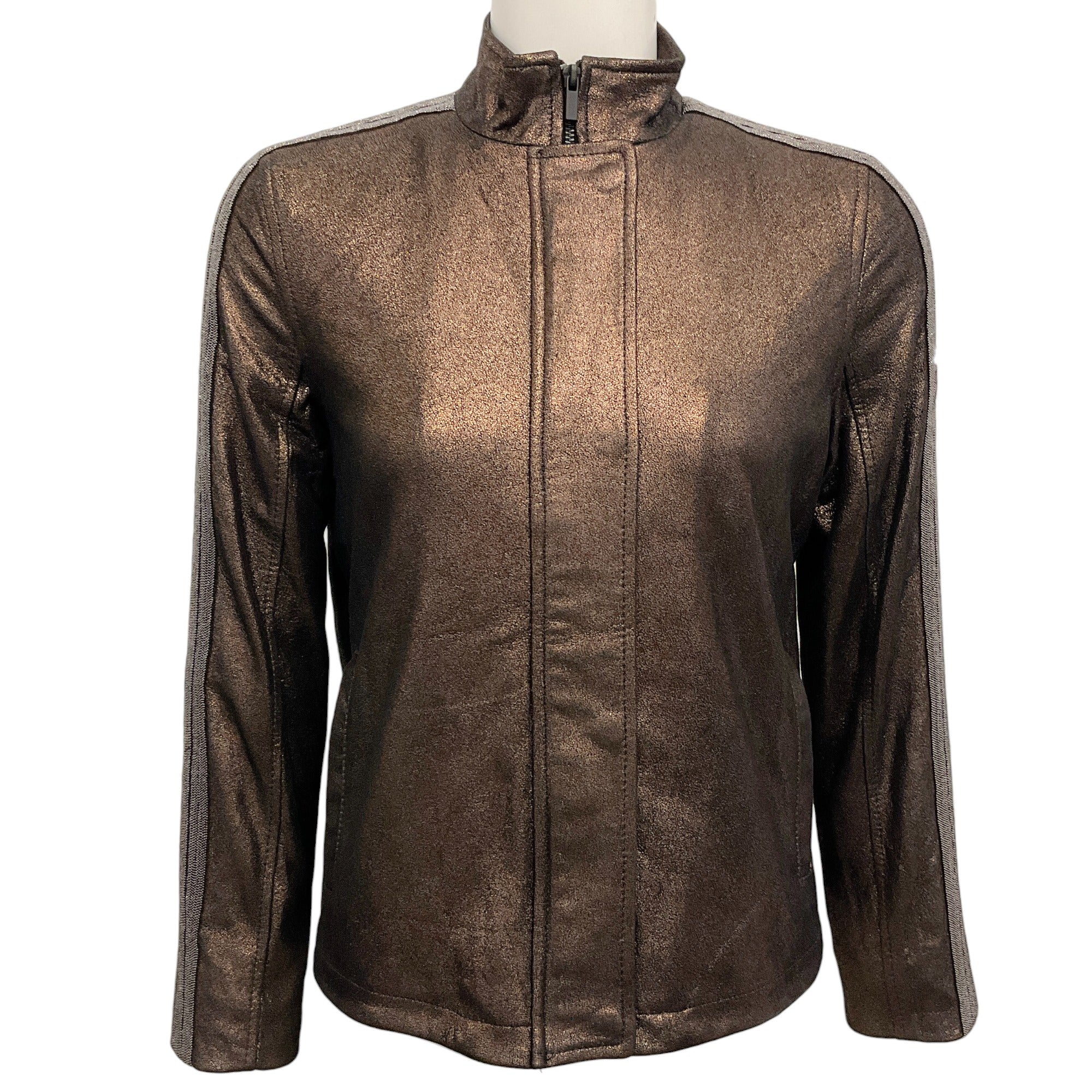 Neiman Marcus Bronze Leather Jacket with Monili Detail