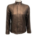 Load image into Gallery viewer, Neiman Marcus Bronze Leather Jacket with Monili Detail
