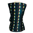 Load image into Gallery viewer, Dries Van Noten x Len Lye Navy Blue Multi Printed Gathered Sleeveless Satin Top
