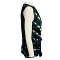 Load image into Gallery viewer, Dries Van Noten x Len Lye Navy Blue Multi Printed Gathered Sleeveless Satin Top
