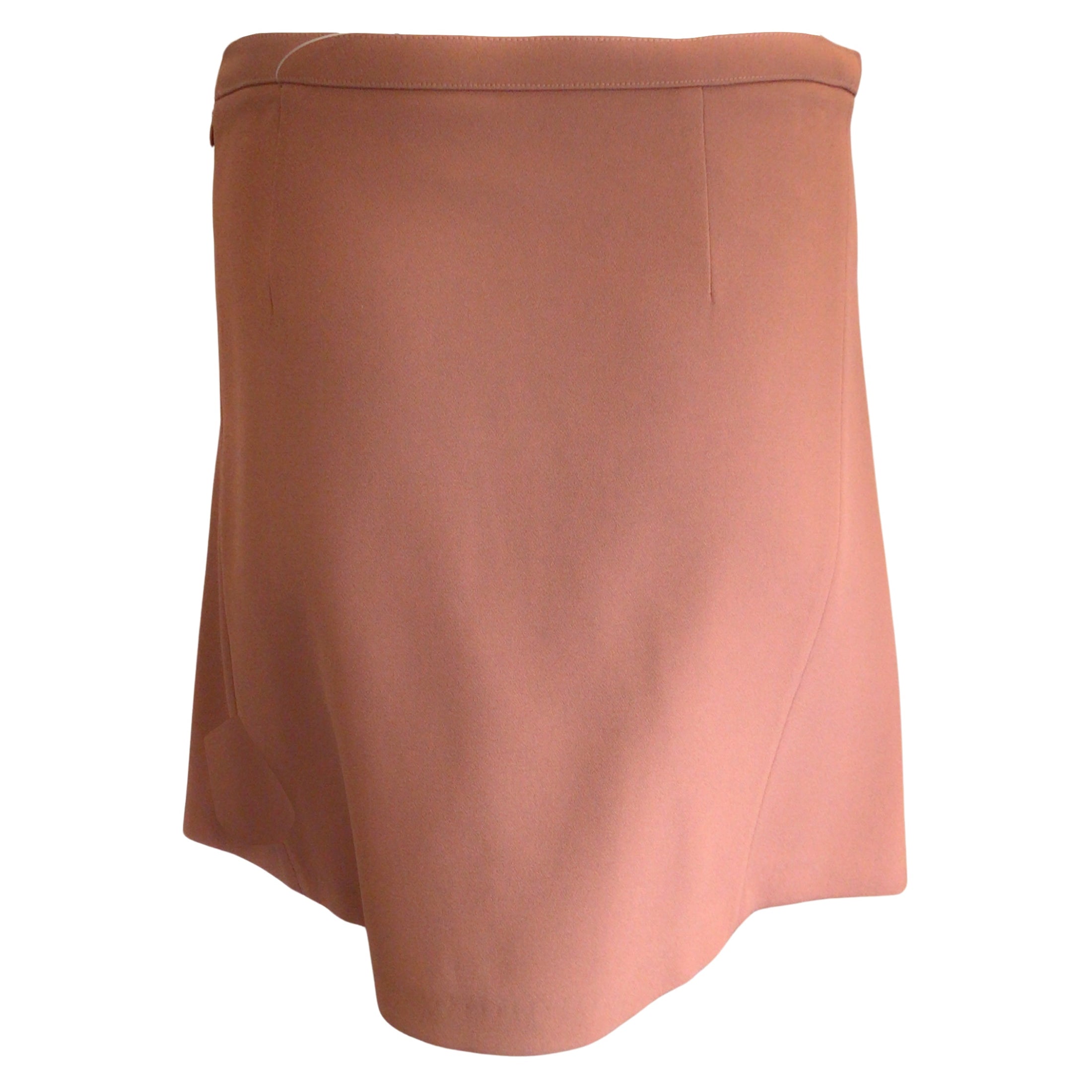 Plan C Brown Box Pleat Crepe Mini Skirt