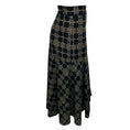 Load image into Gallery viewer, Akris Black / Beige Perforated Wool Plaid Midi Skirt
