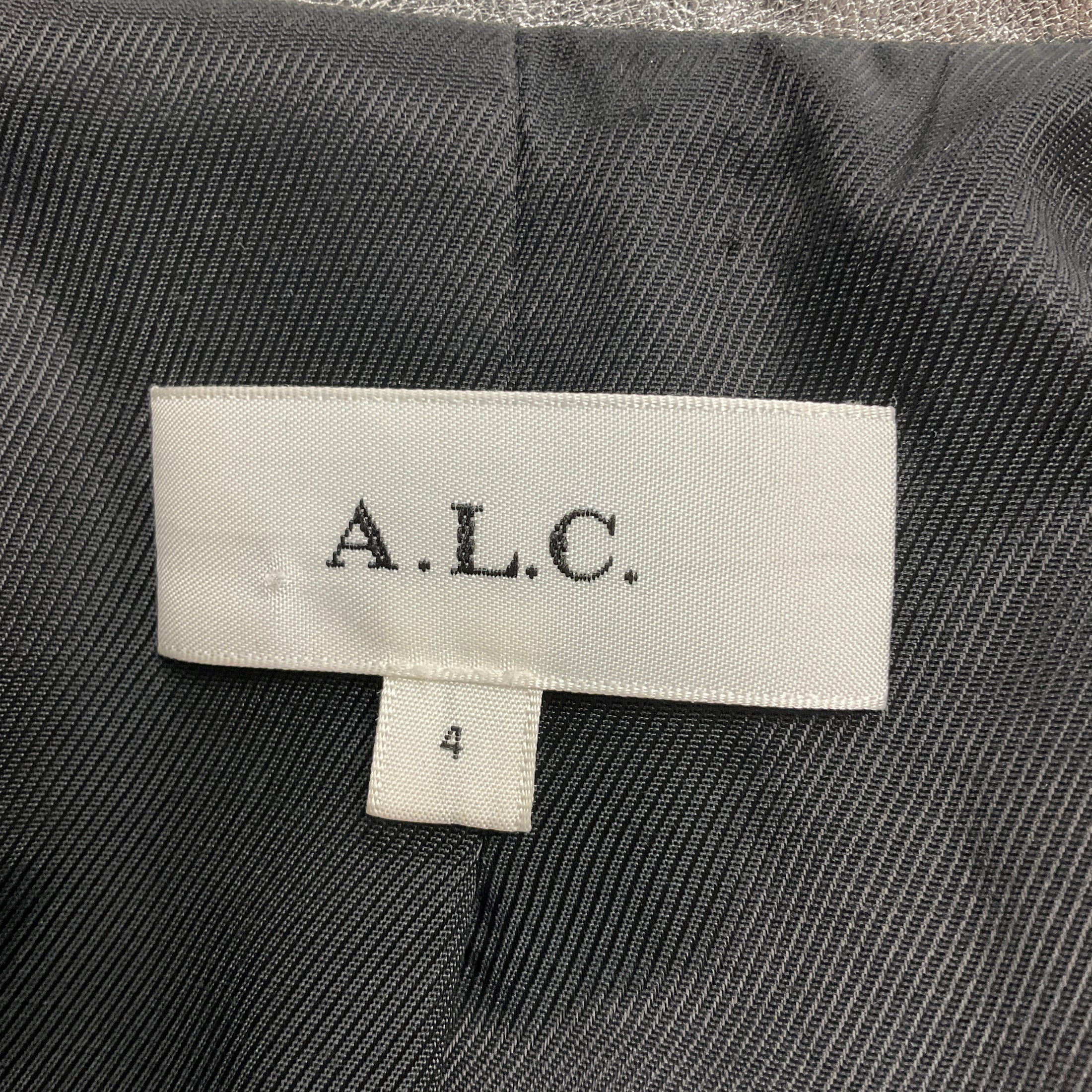 A.L.C. Silver Metallic Dakota Vegan Leather Jacket