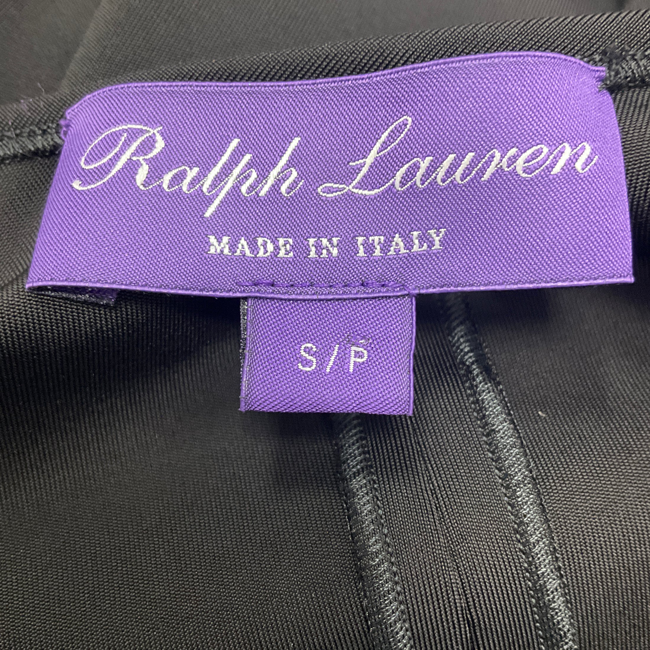 Ralph Lauren Collection Black Long Sleeved Stretch Jersey Midi Dress