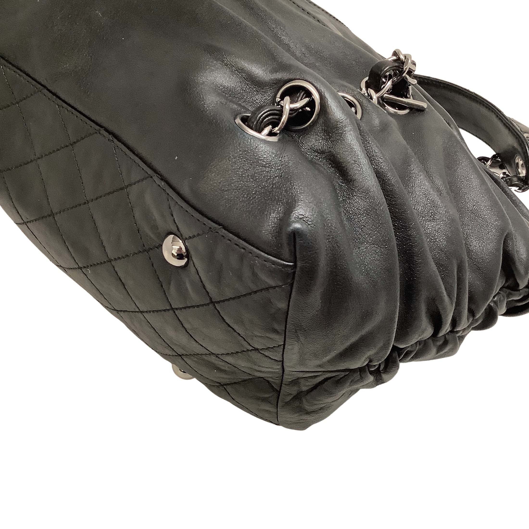 Chanel 2006-2008 Black Leather Sharpei Tote Bag