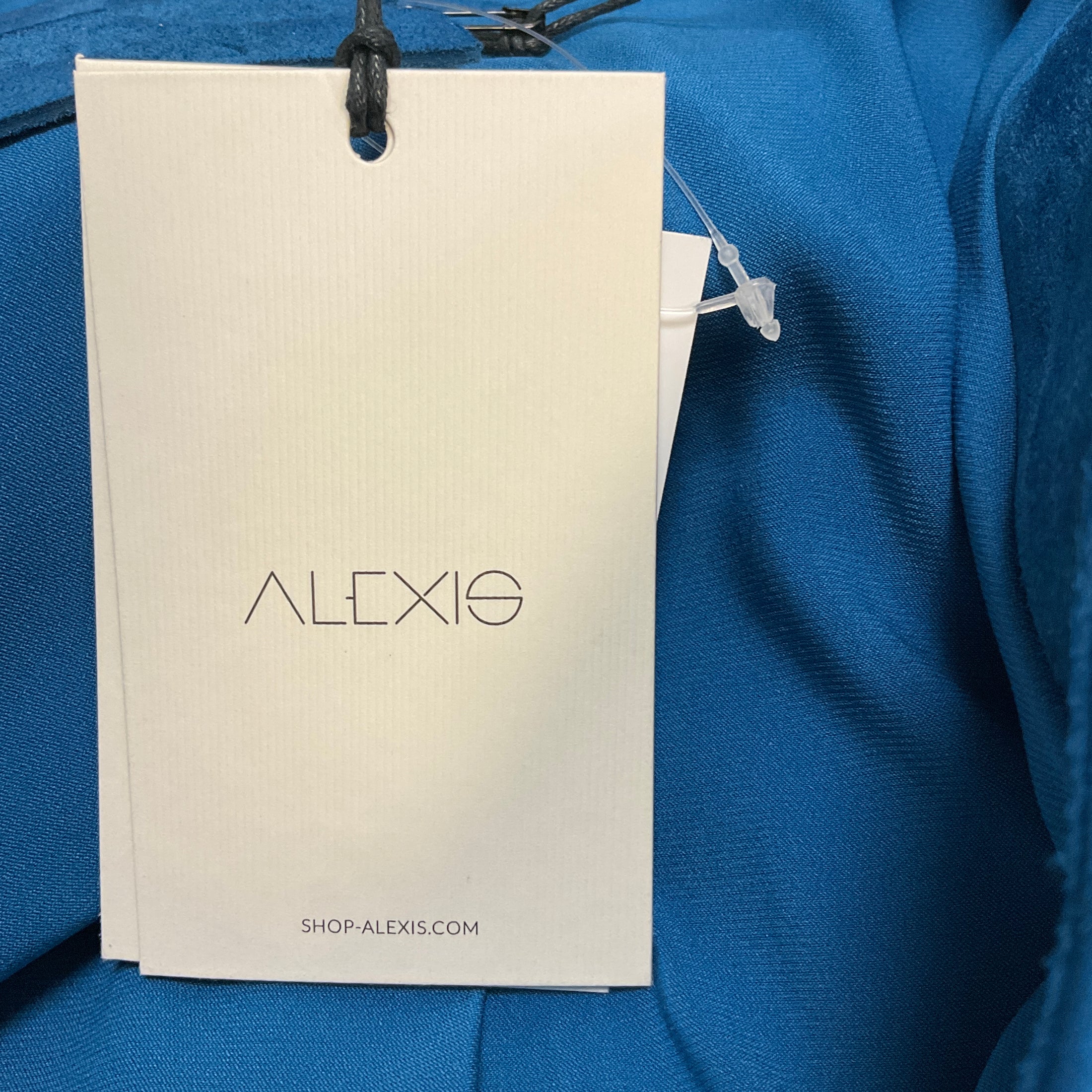 Alexis Blue Jaelynn Zip Front Suede Calfskin Mini Dress