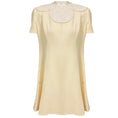 Load image into Gallery viewer, Louis Vuitton Ivory / White Sequined Short Sleeved Wool and Silk Crepe Dress
