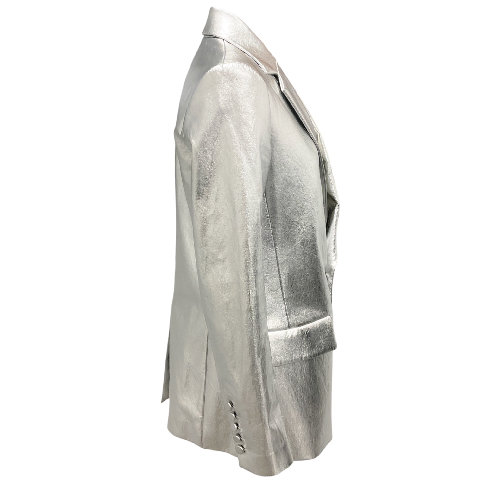 A.L.C. Silver Metallic Dakota Vegan Leather Jacket