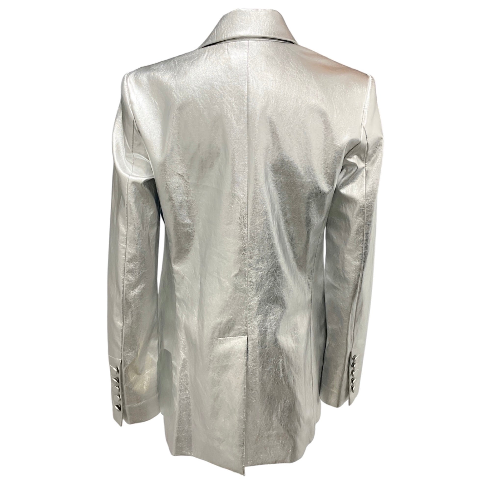 A.L.C. Silver Metallic Dakota Vegan Leather Jacket