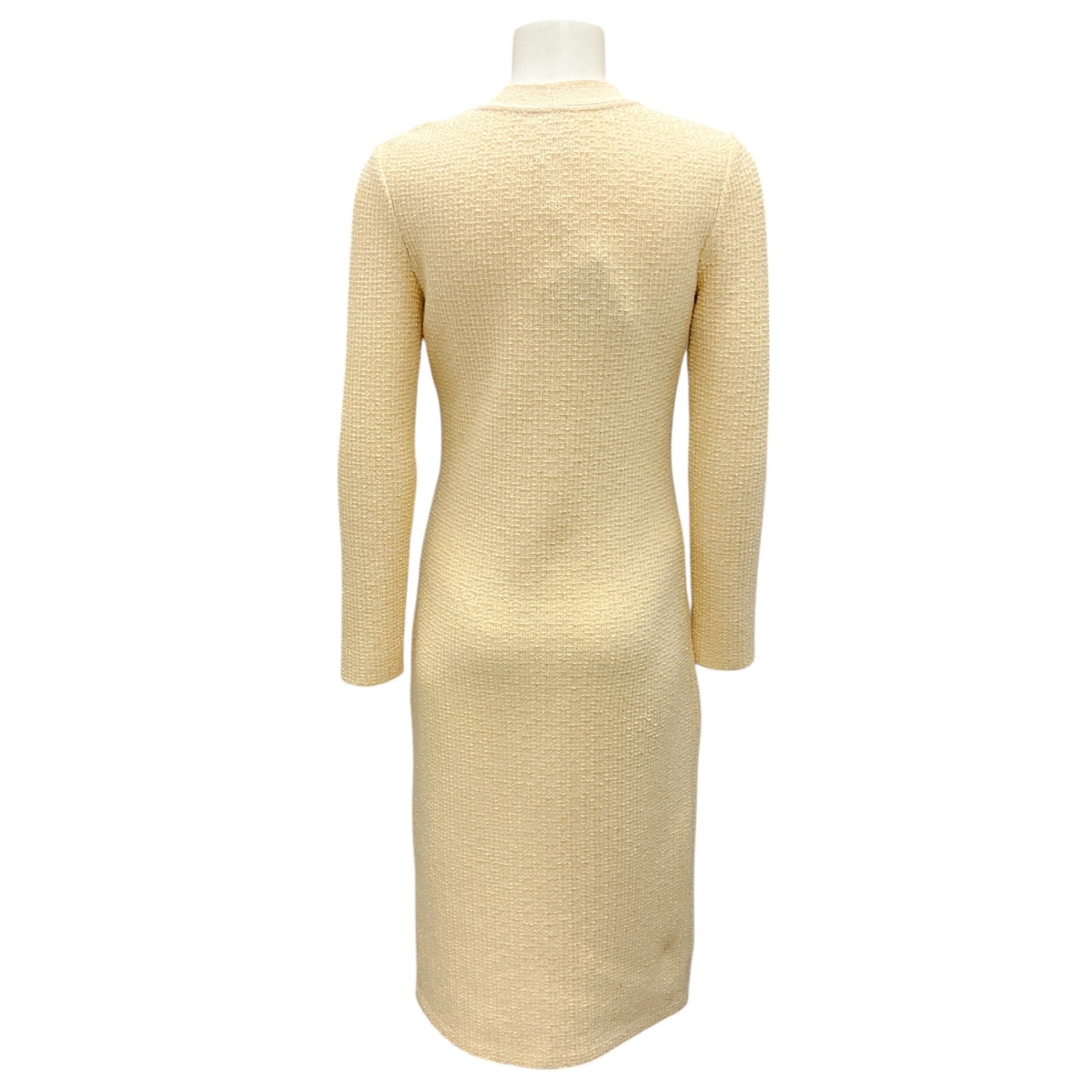 St. John Chamomile Spring 2022 Stretch Boucle Knit Cardigan Dress