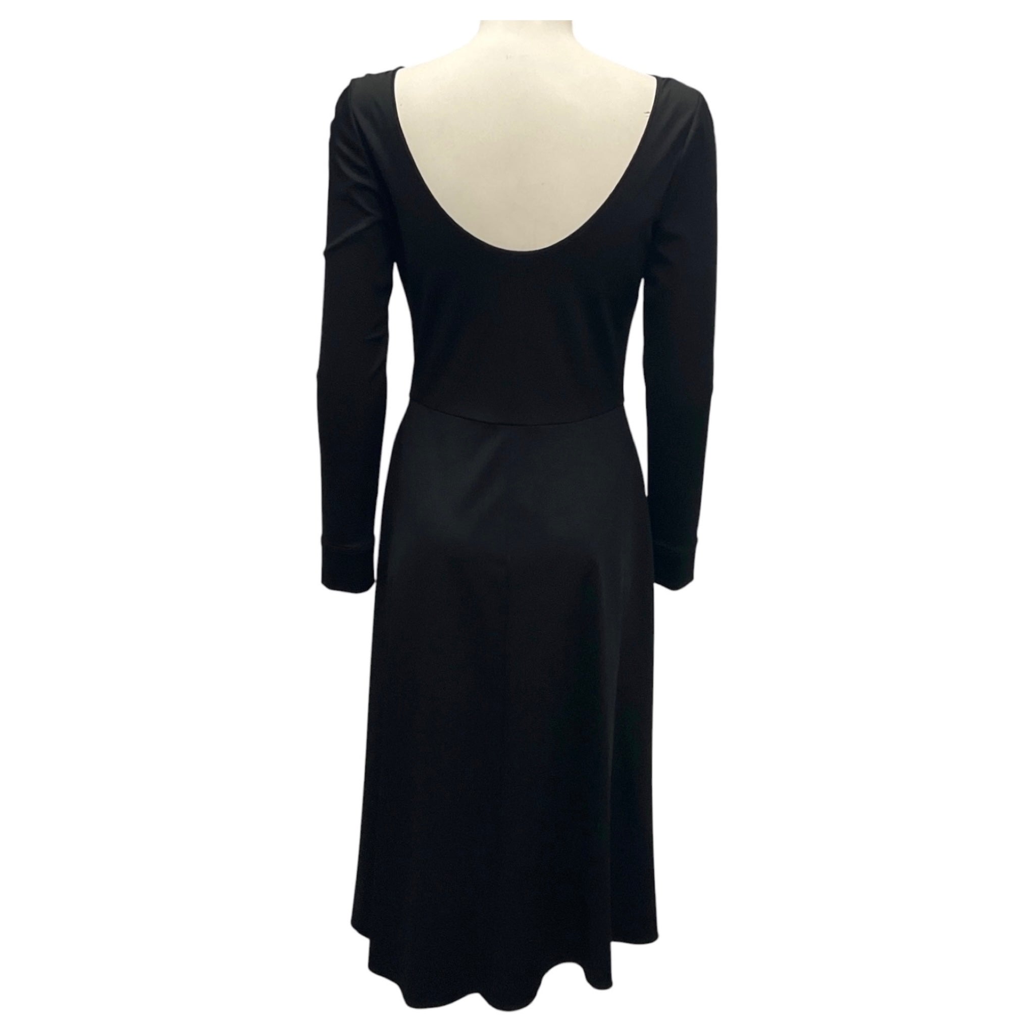 Ralph Lauren Collection Black Long Sleeved Stretch Jersey Midi Dress
