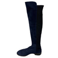 Load image into Gallery viewer, Stuart Weitzman Blue Suede Over the Knee Pull On Boots with Black Elastic Band
