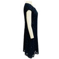 Load image into Gallery viewer, Christian Dior Navy Blue Sequined Short Sleeved Floral Lace Cocktail Dress
