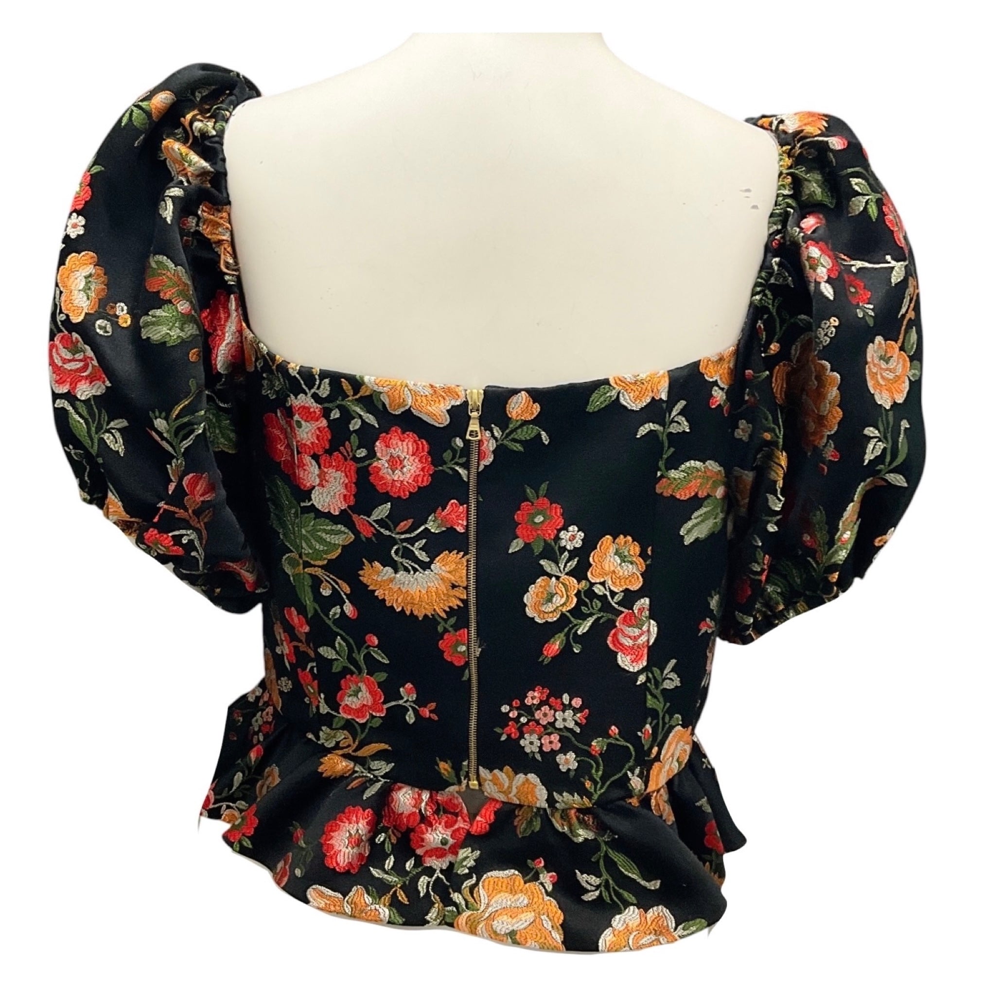 Markarian Black Multi Floral Jacquard Top