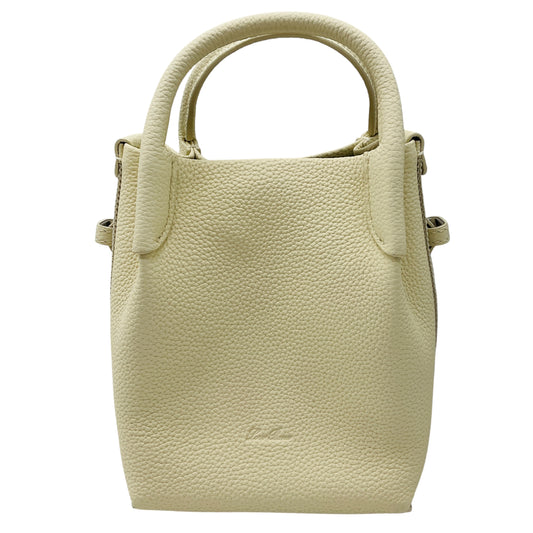 Loro Piana Ivory Grained Calfskin Leather Micro Bale Handbag