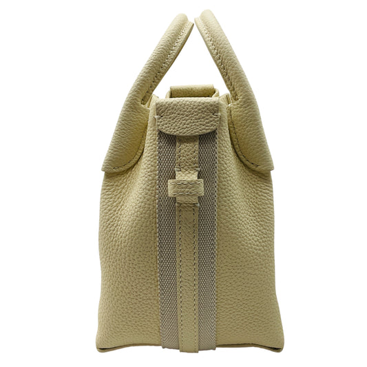Loro Piana Ivory Grained Calfskin Leather Micro Bale Handbag